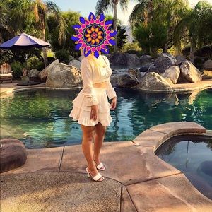 2-piece shirt and top size small. White with ruffles